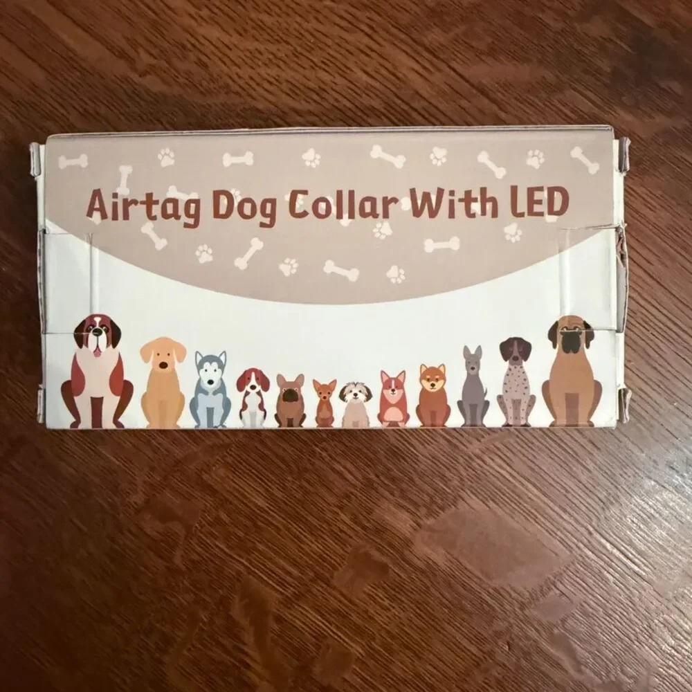 CIYWEE LED Light Up AirTag Dog Collar Teal Medium NIB USB Rechargeable